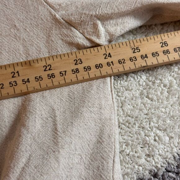 Azel Hazel jacket Womens size Large bomber linen Ivory snap front casual woven - Picture 8 of 12